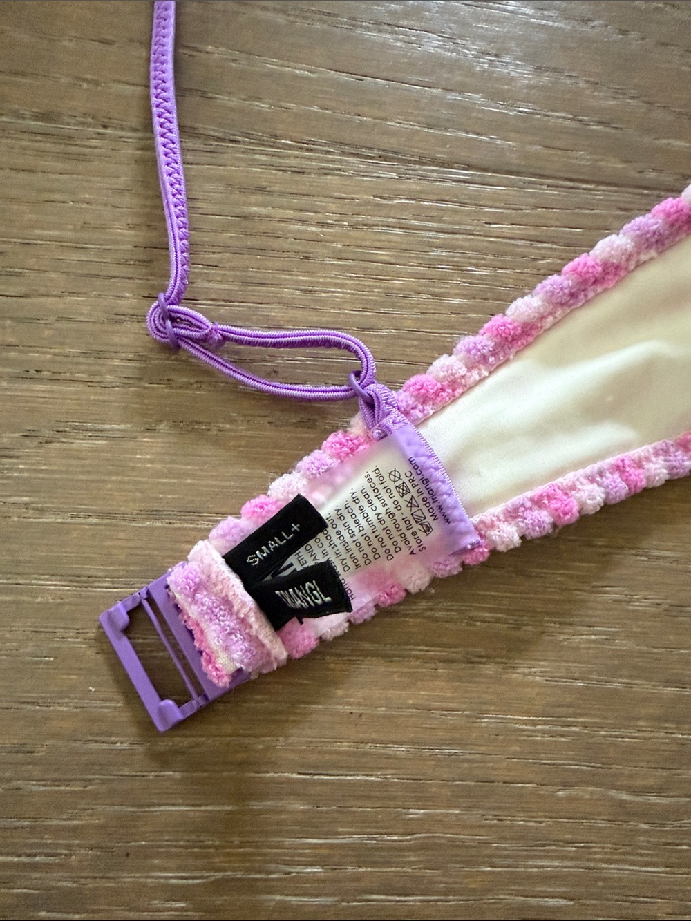 Triangl Swimwear Pink Mala Lotus Terry Bikini Set | Top small bottom medium - Picture 5 of 5